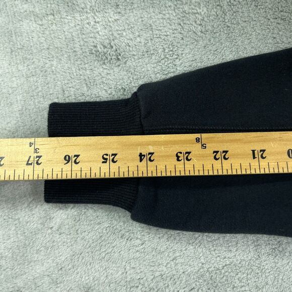 Magnlens Cropped Hoodie Women's Small Black Cotton Stretch Ribbed Logo Pullover - Picture 11 of 13